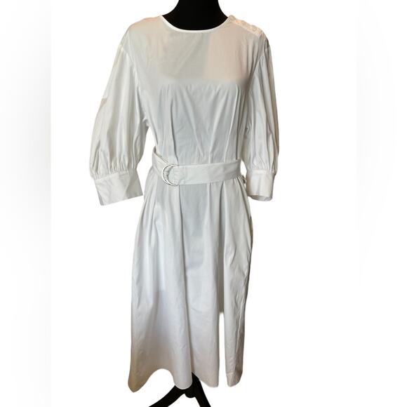 New ~ NORDSTROM ~ Puff Sleeve Belted 100%  Cotton Dress ~ VACAY CRUISE - Picture 3 of 11